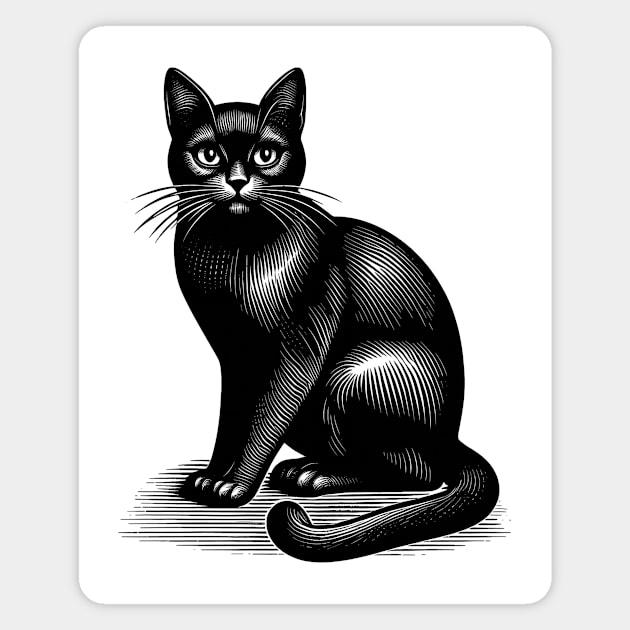 Black cat Magnet by CreativeSage